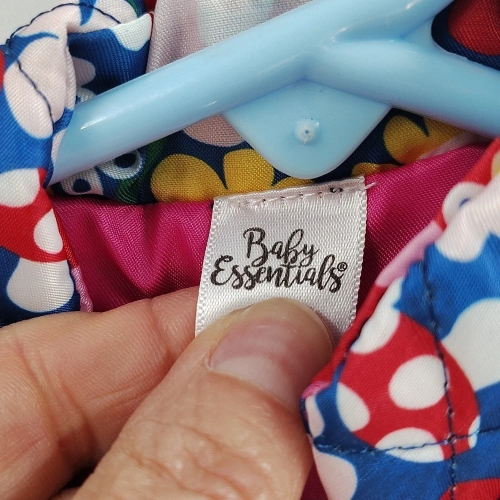 Baby Essentials Button Up Quilted Puffy Vest Multicolor Floral Print Multiples